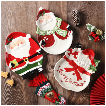3D Hand-Painted Christmas Plates