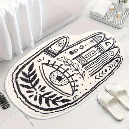 Hamsa Hand Guard Bath Mat