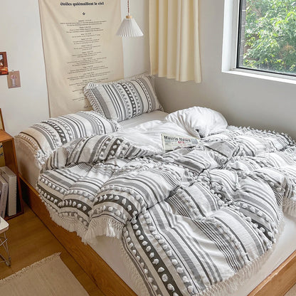 WanderWeave Pom-Stripe Bedding Set