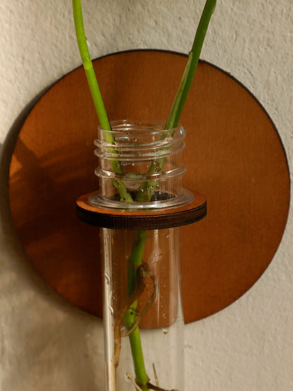 Moon Phase Wall Hanging with Glass Vase