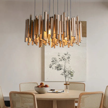 Strata Forge Wooden Chandelier