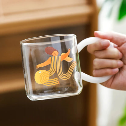 Playful Art Glass Coffee Mug