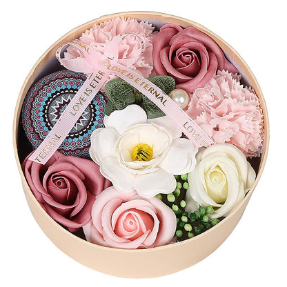 Artificial Rose Scented Candle Gift Box