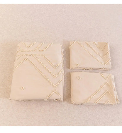 Roselle Tufted Geometric Duvet Cover Set