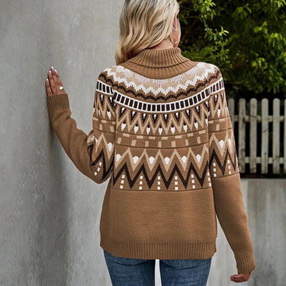 Autumn Geometric Knit Sweater