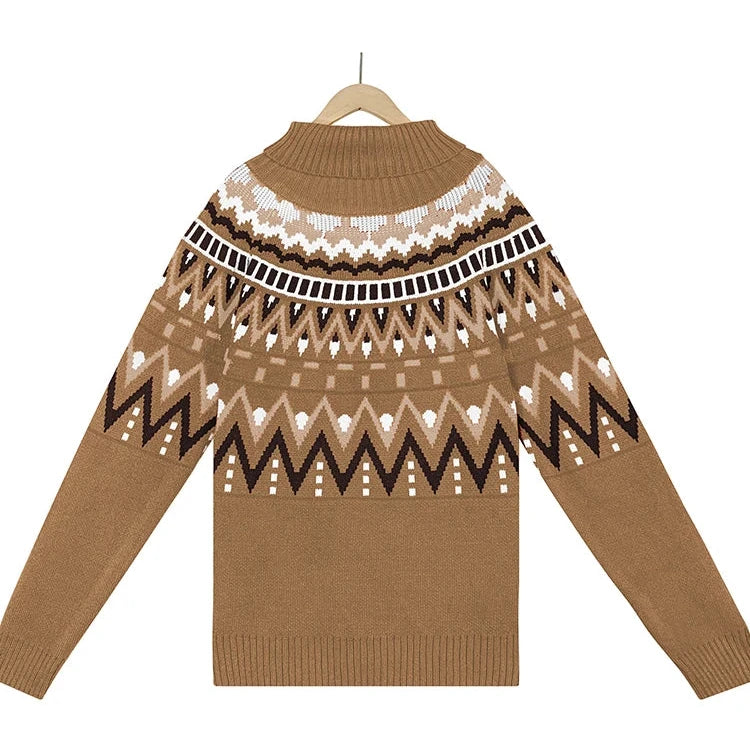 Autumn Geometric Knit Sweater