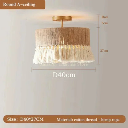 Liora Woven Halo Tassels Pendant Light