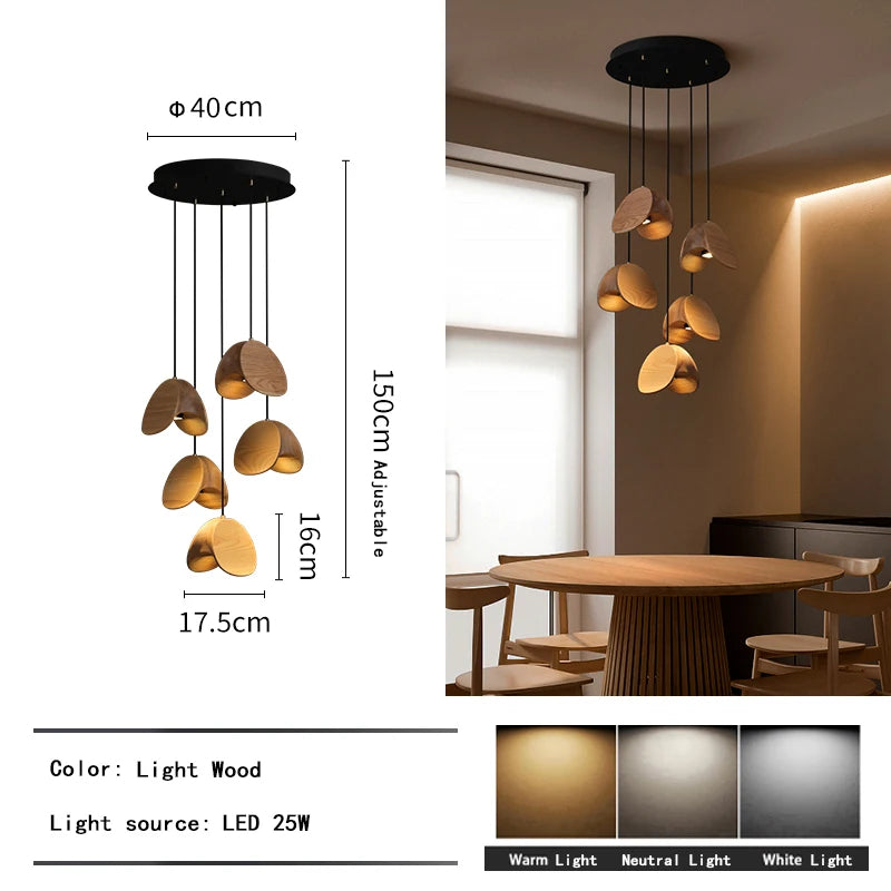 Nomad Petal Wooden Pendant Light