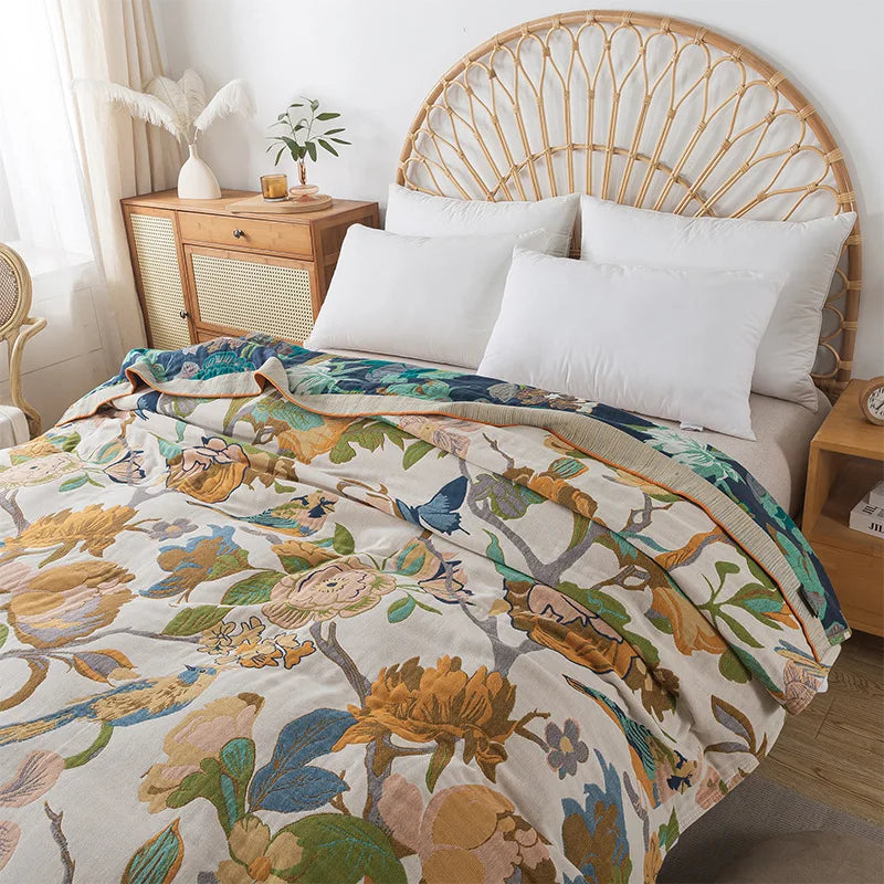 Golden Bloom Lotus Reverie Blanket