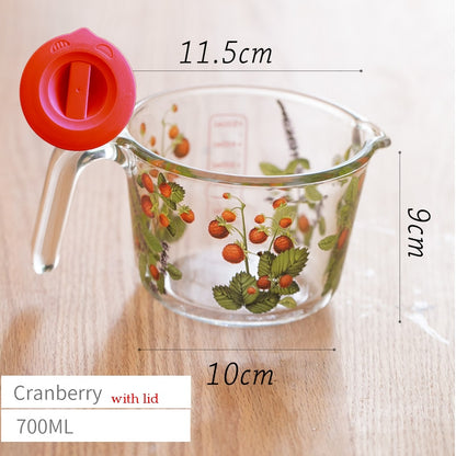 Retro Flowers Measuring Cup with Lid