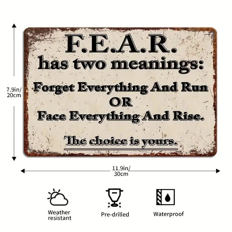 Face Everything and Rise Vintage Quote Metal Sign