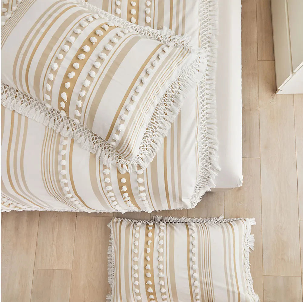 WanderWeave Pom-Stripe Bedding Set