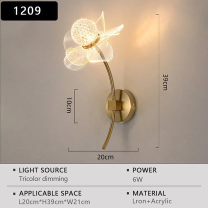 Aurora Bloom Brass Wall Light