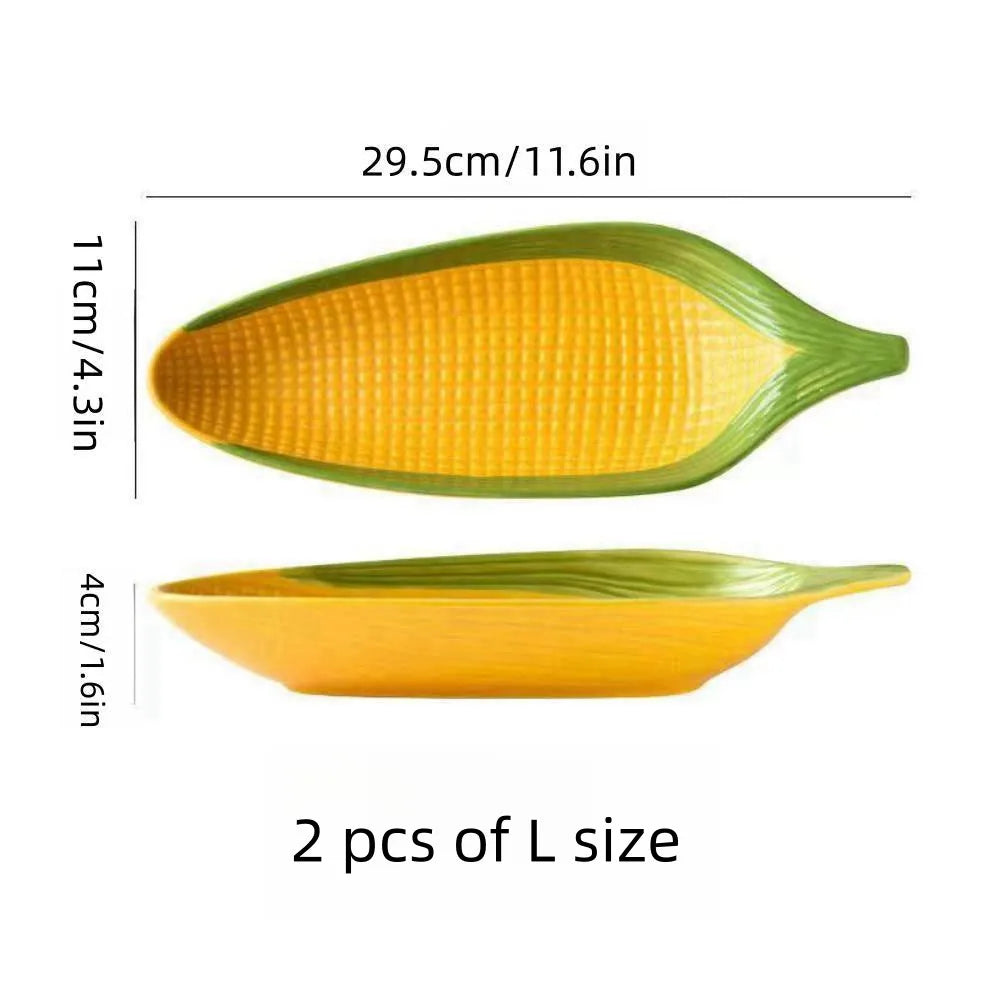 Corn Shaped Ceramic Plate