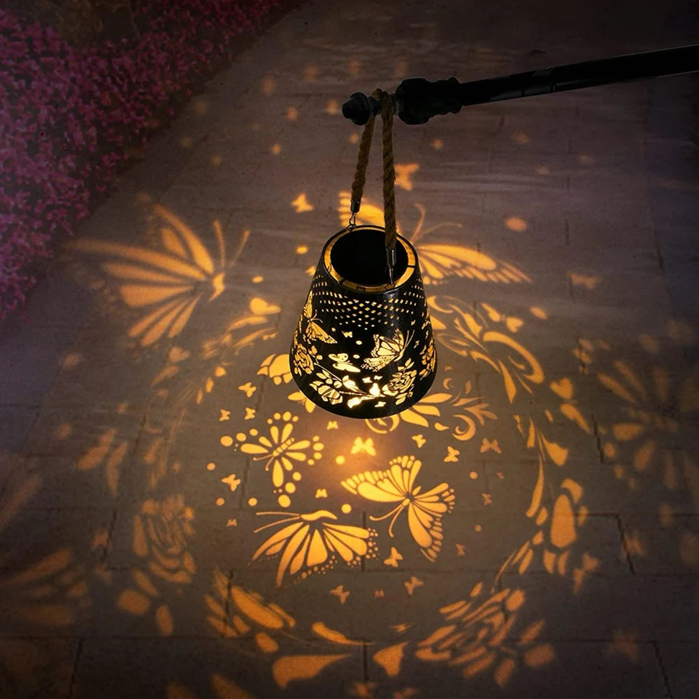 Solar Floral Butterfly Hollow Latern Light