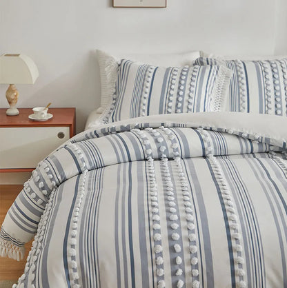 WanderWeave Pom-Stripe Bedding Set
