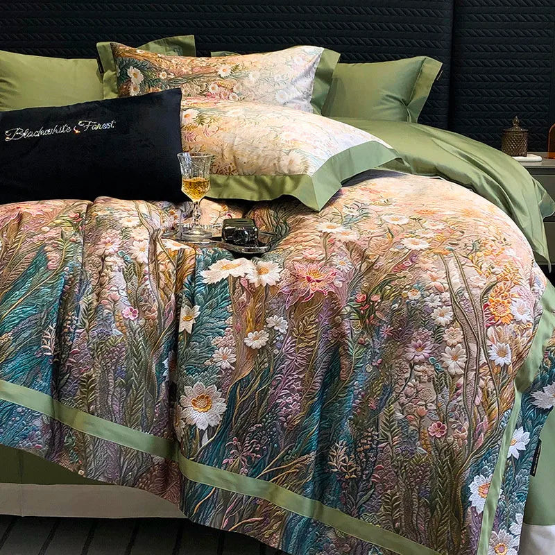 Verdant Bloom 600TC Egyptian Cotton Duvet Set