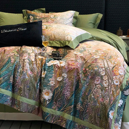Verdant Bloom 600TC Egyptian Cotton Duvet Set