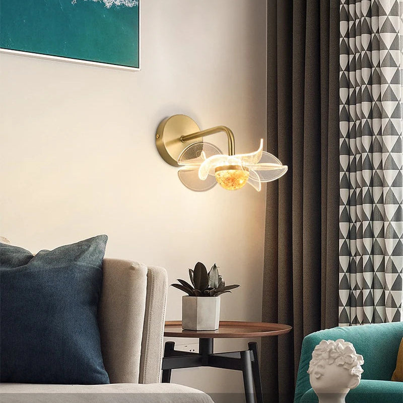 Aurora Bloom Brass Wall Light