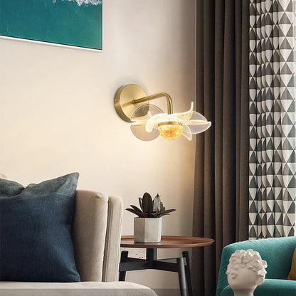 Aurora Bloom Brass Wall Light
