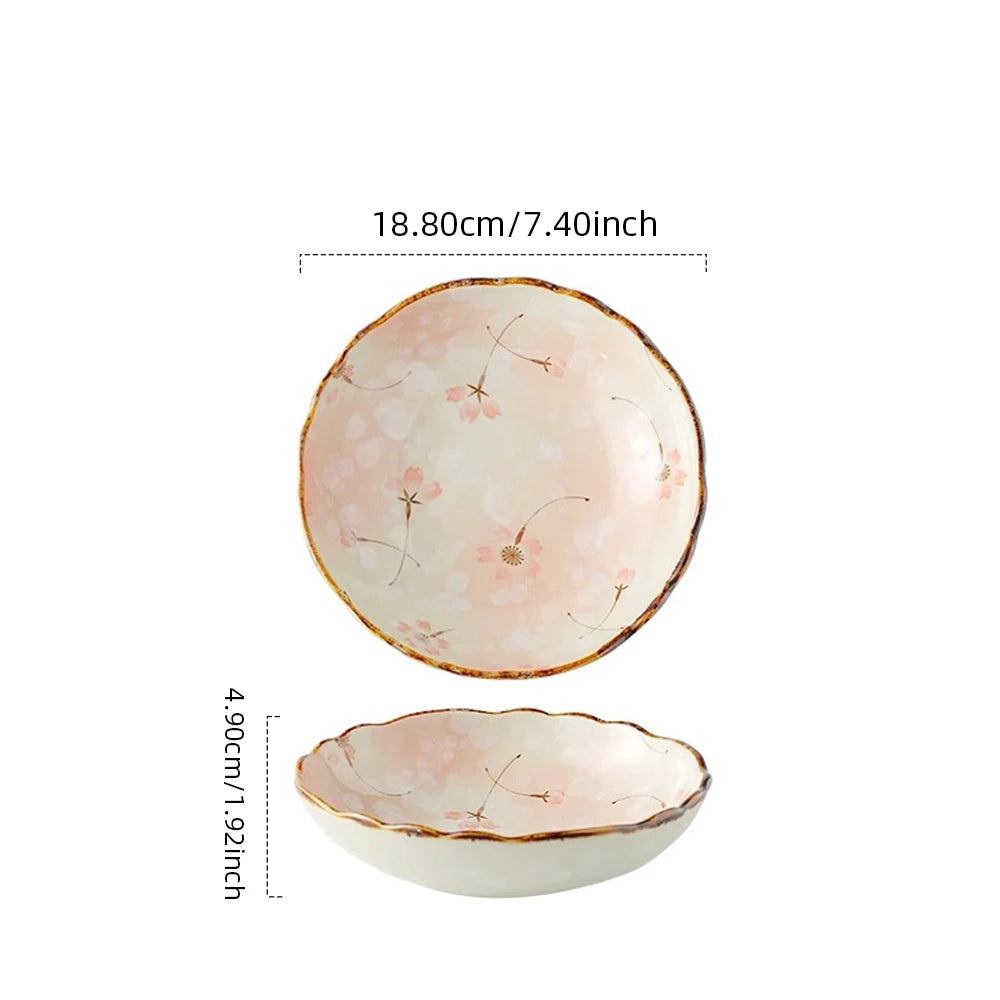 Sakura Bloom Hand-Painted Ceramic Bowl