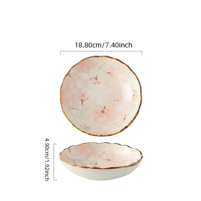 Sakura Bloom Hand-Painted Ceramic Bowl