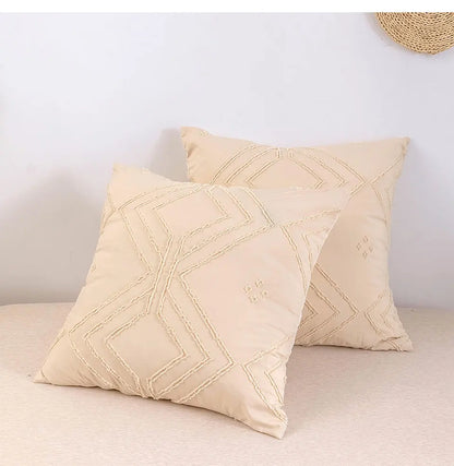 Roselle Tufted Geometric Duvet Cover Set