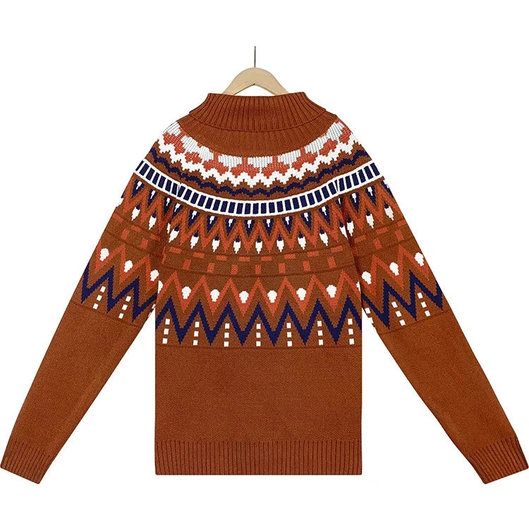 Autumn Geometric Knit Sweater