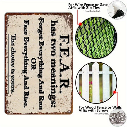 Face Everything and Rise Vintage Quote Metal Sign