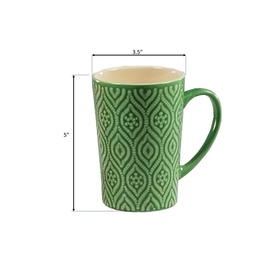 MosaicAura Multi-Color Ceramic Mug Set (4-Piece)