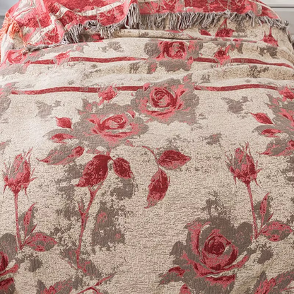 Vintage Rose Garden Tapestry Blanket