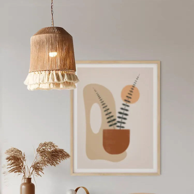 Liora Woven Halo Tassels Pendant Light