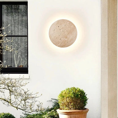 Round Minimalist Stone Wall Light