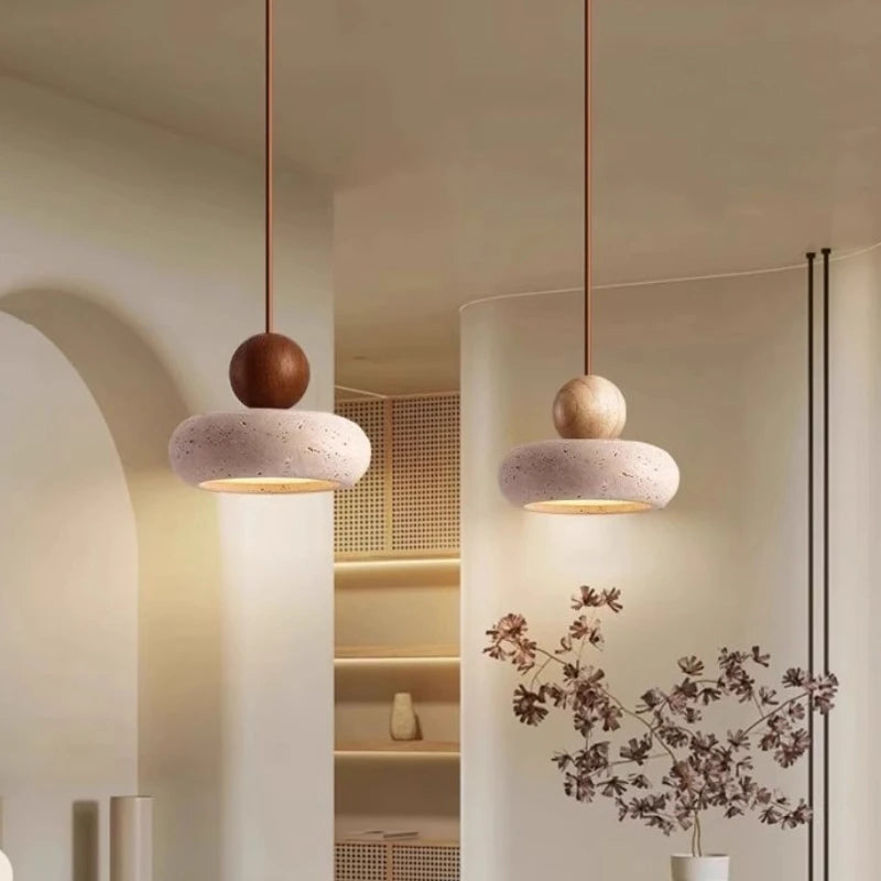 Auralith Stone Halo Pendant Light