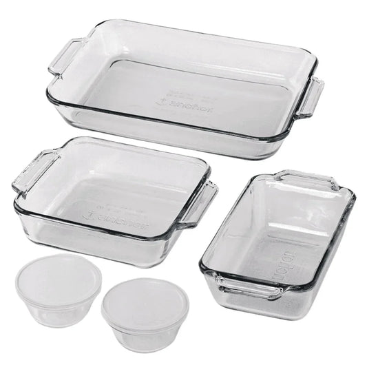ClearBake Essentials 7-Piece Glass Bakeware Set