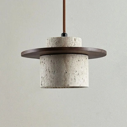 Vintage Stone Wood Pendant Lamp