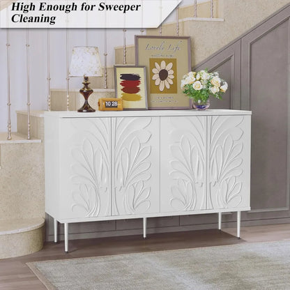 RoyalCraft FloraRelief 3D Carved Sideboard Cabinet