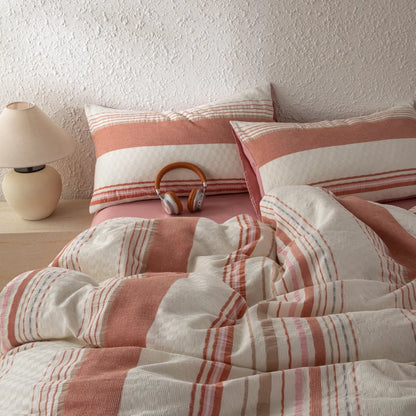 NORDÉLLE Cotton Stripe Duvet Cover Set