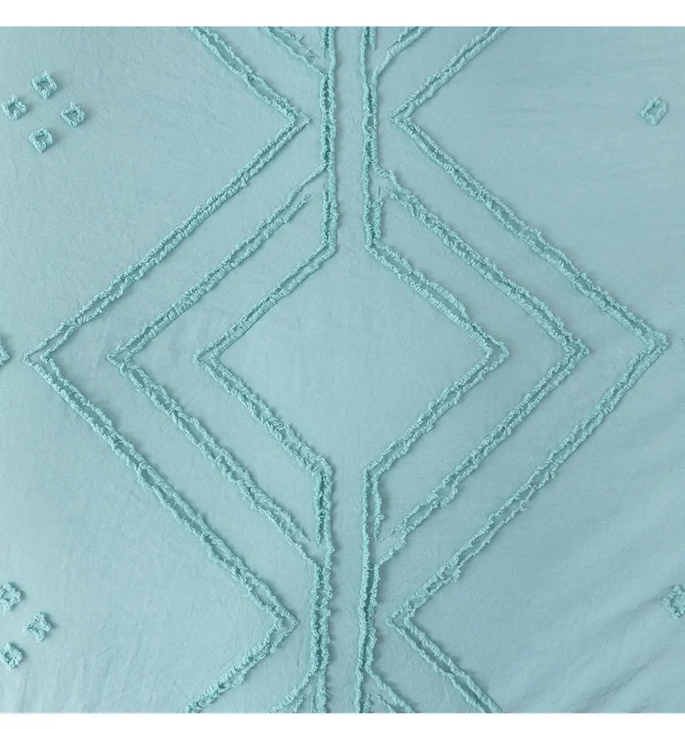 Roselle Tufted Geometric Duvet Cover Set