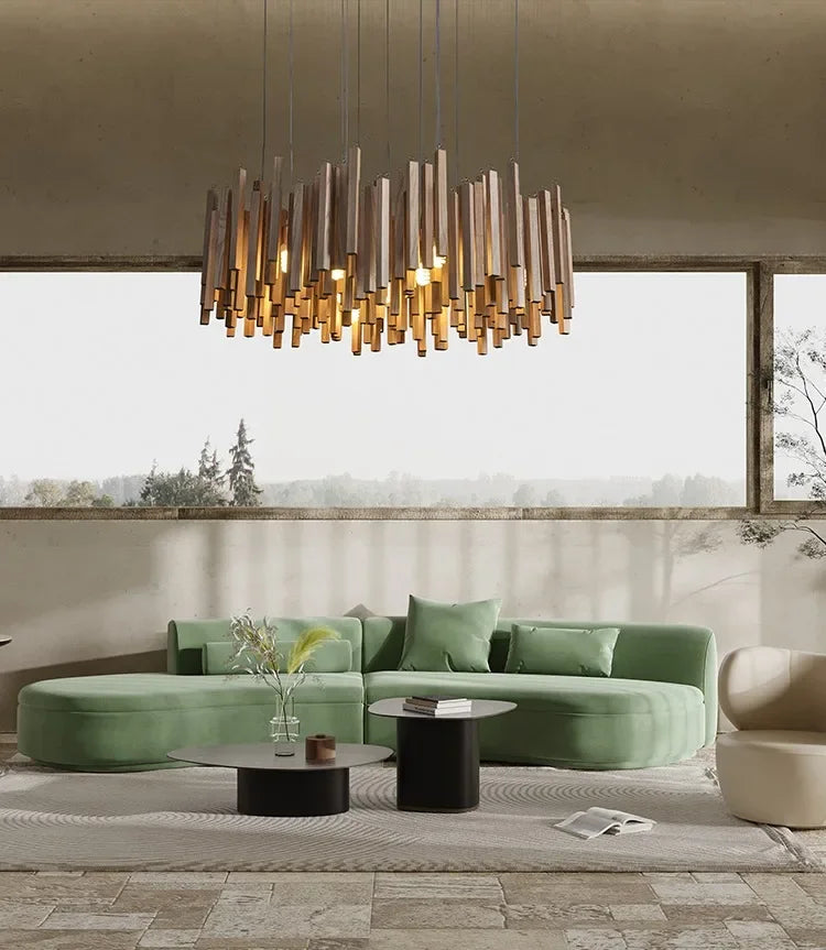 Strata Forge Wooden Chandelier