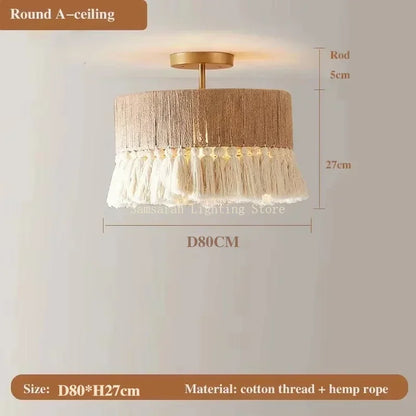 Liora Woven Halo Tassels Pendant Light