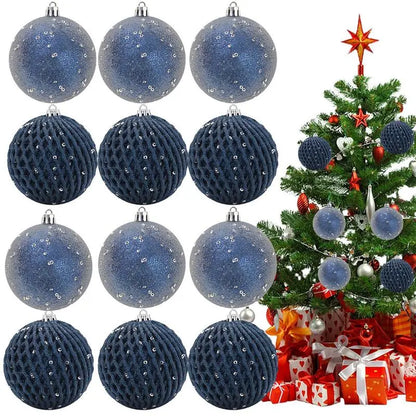 12Pcs Shatterproof Shiny Ball Christmas Tree Decor