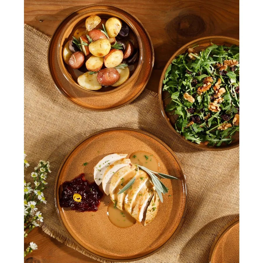 AmberAura Santorini™ 16-Piece Dinnerware Set