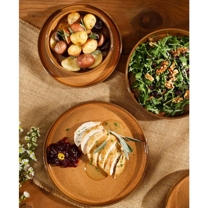 AmberAura Santorini™ 16-Piece Dinnerware Set