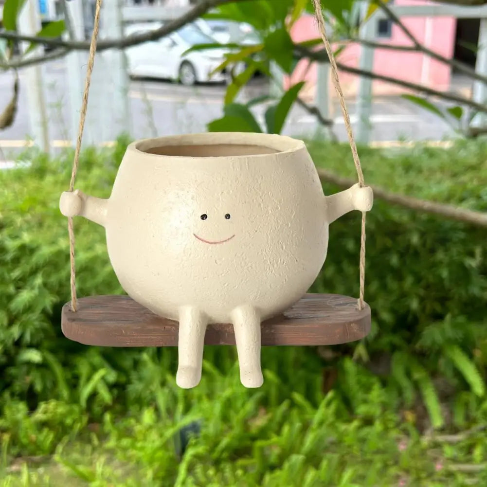 Swing Smiling Face Flower Pot – Blackbrdstore