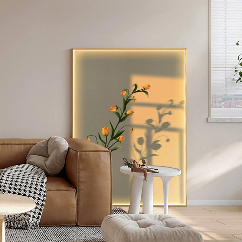 Luminus Sunset Flowers Wall Art