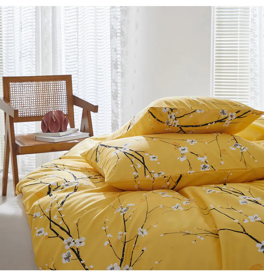 Sakura Spring Yellow Duvet Cover Set