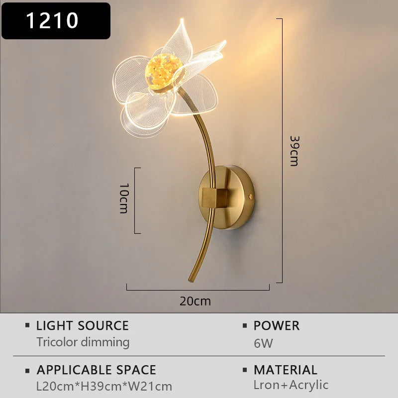 Aurora Bloom Brass Wall Light