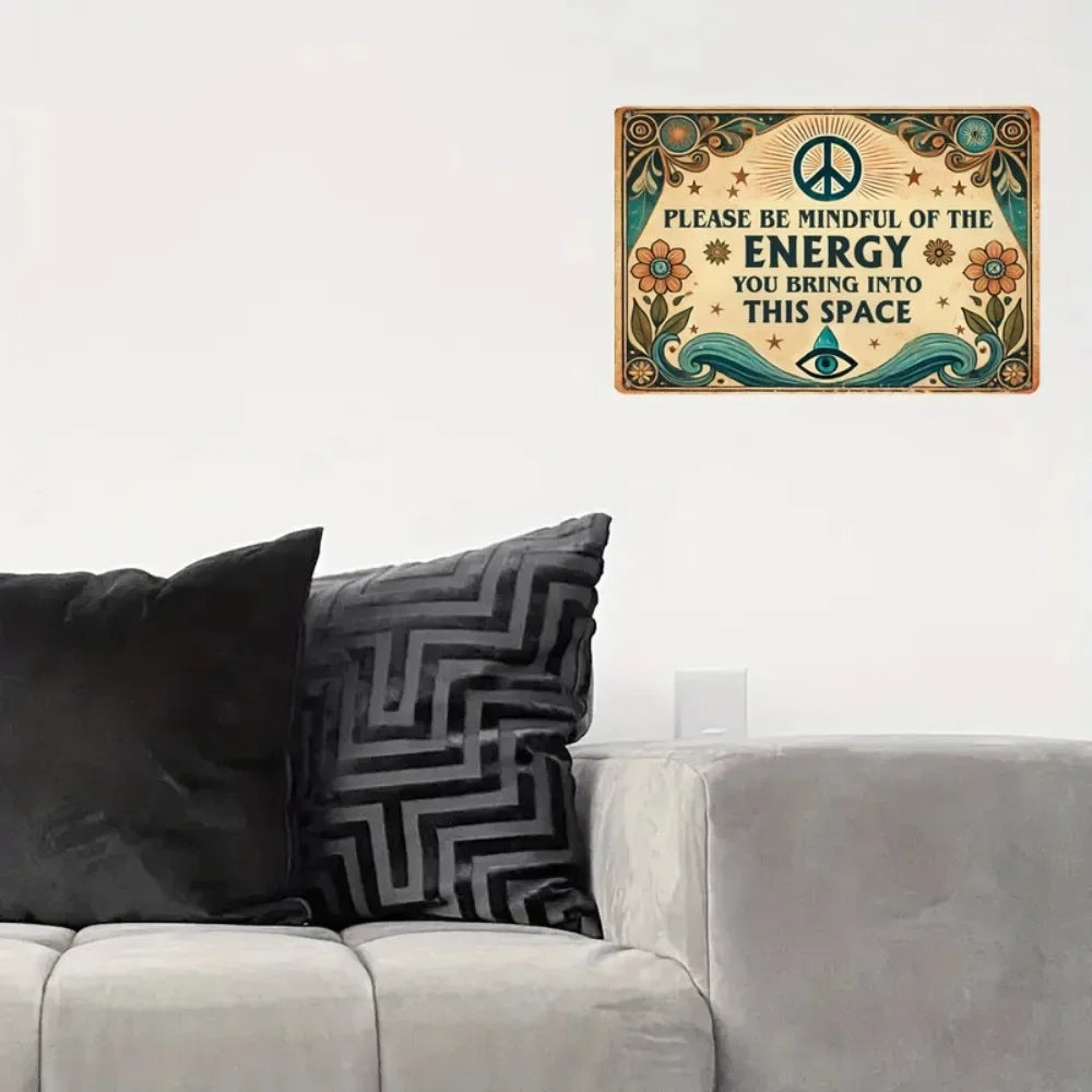 Mindful Energy Welcome Vintage Metal Sign