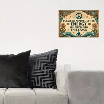 Mindful Energy Welcome Vintage Metal Sign